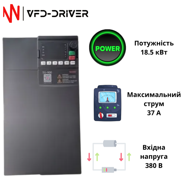 Частотный преобразователь 18.5 кВт SUSWE 3ф/380В (Вход 380В, Выход 380В)