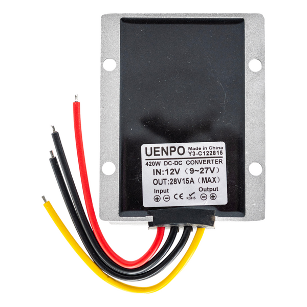 DC-DC преобразователь XWST 12V-28V 15A 420W (XW-12-28-420W) повышающий герметичный